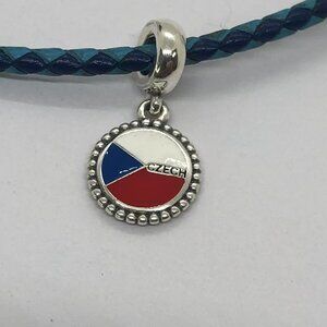 ✨✨Pandora Czech flag charm Flag of the Czech Republic Charm S925